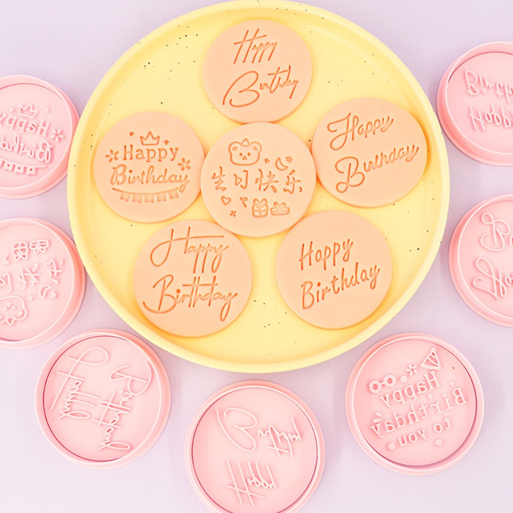 Kitchen Tools In Baking - Happy Birthday Cookie Cutters Biscuit Mold