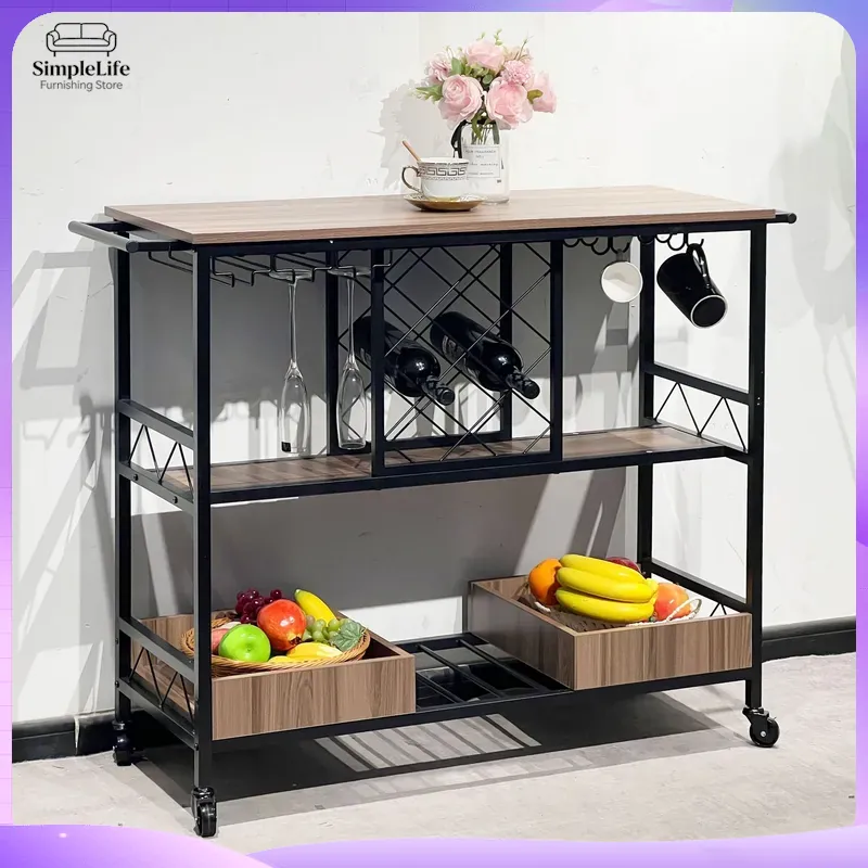 Kitchen Baking Trolley - Multifunctional Kitchen Cart with Storage Shelves