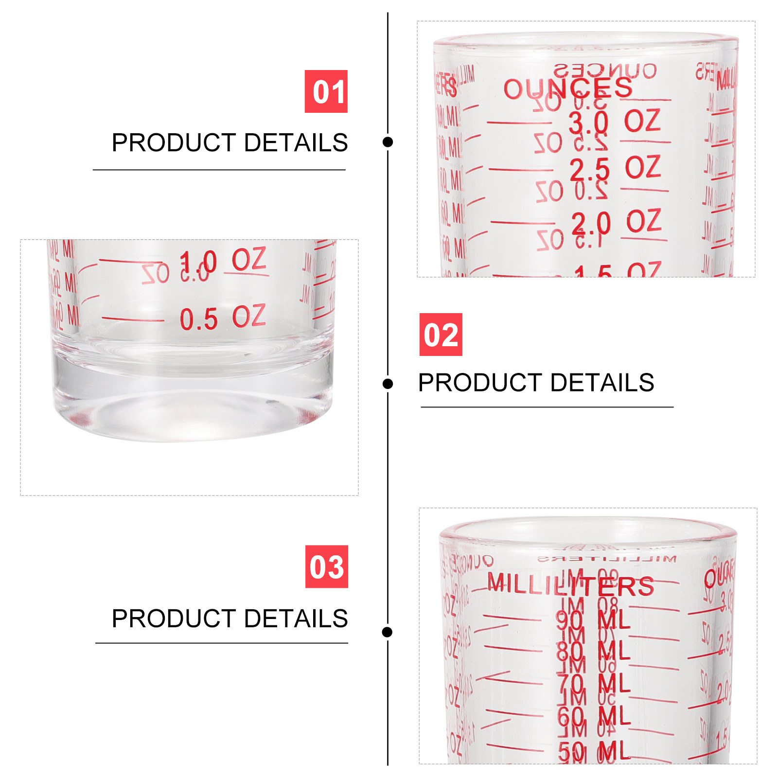3Pcs Glass Measuring Cups Set  - огляд і ціна Kitchen With Baking Area