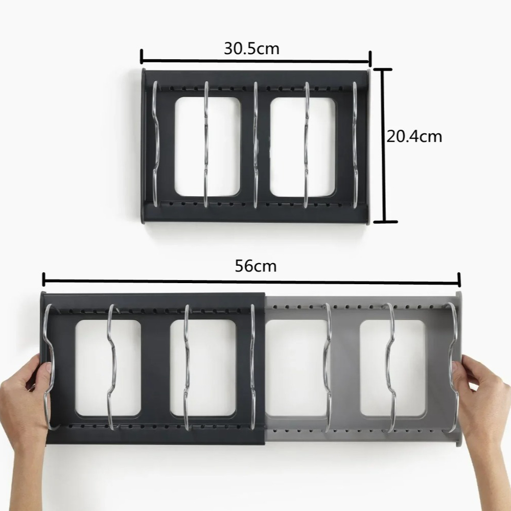 1Pc 7-grid Telescopic Pot Rack - огляд і ціна Kitchen Baking Pan Organizer