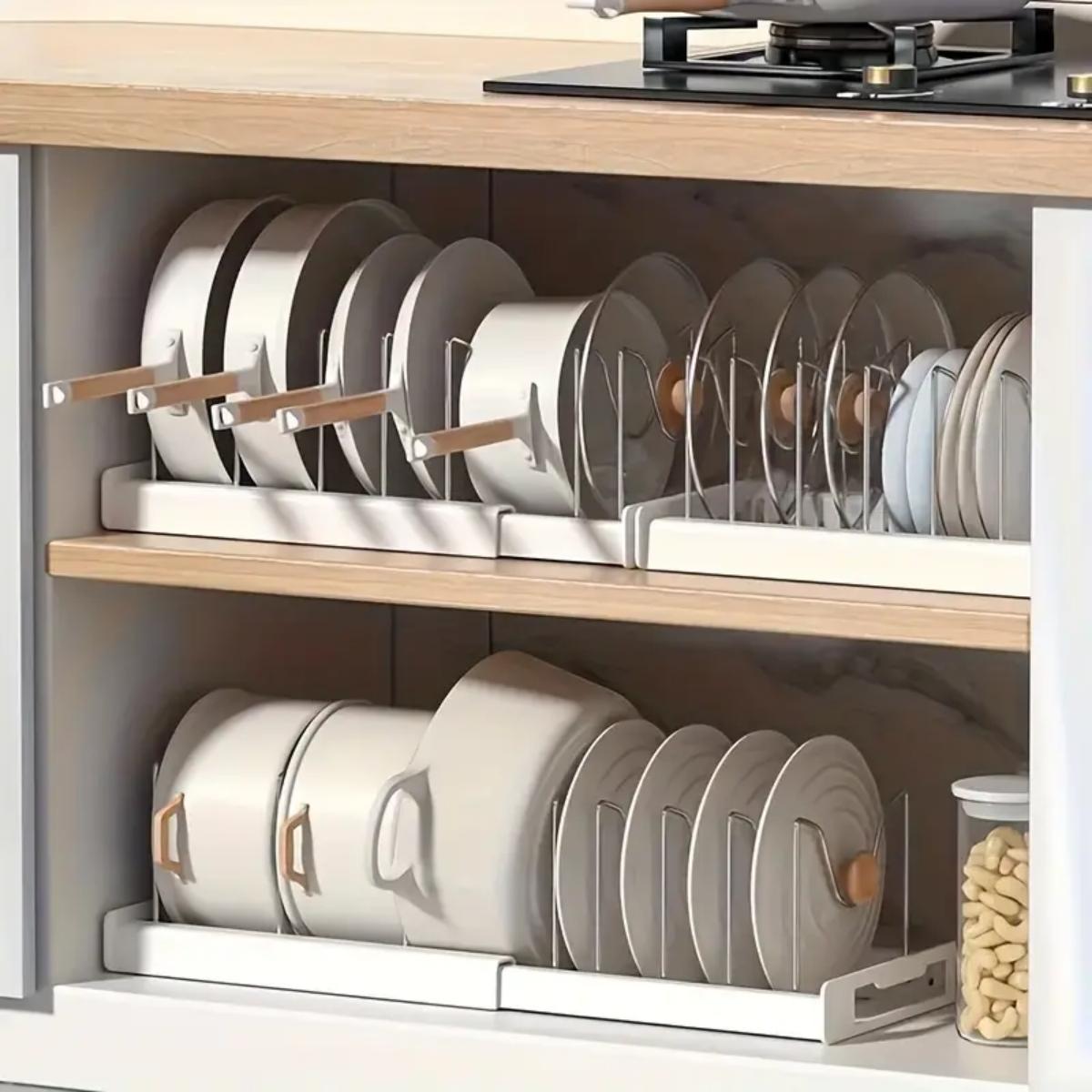 Expandable Kitchen Pot Pan Org - огляд і ціна Kitchen Baking Pan Organizer