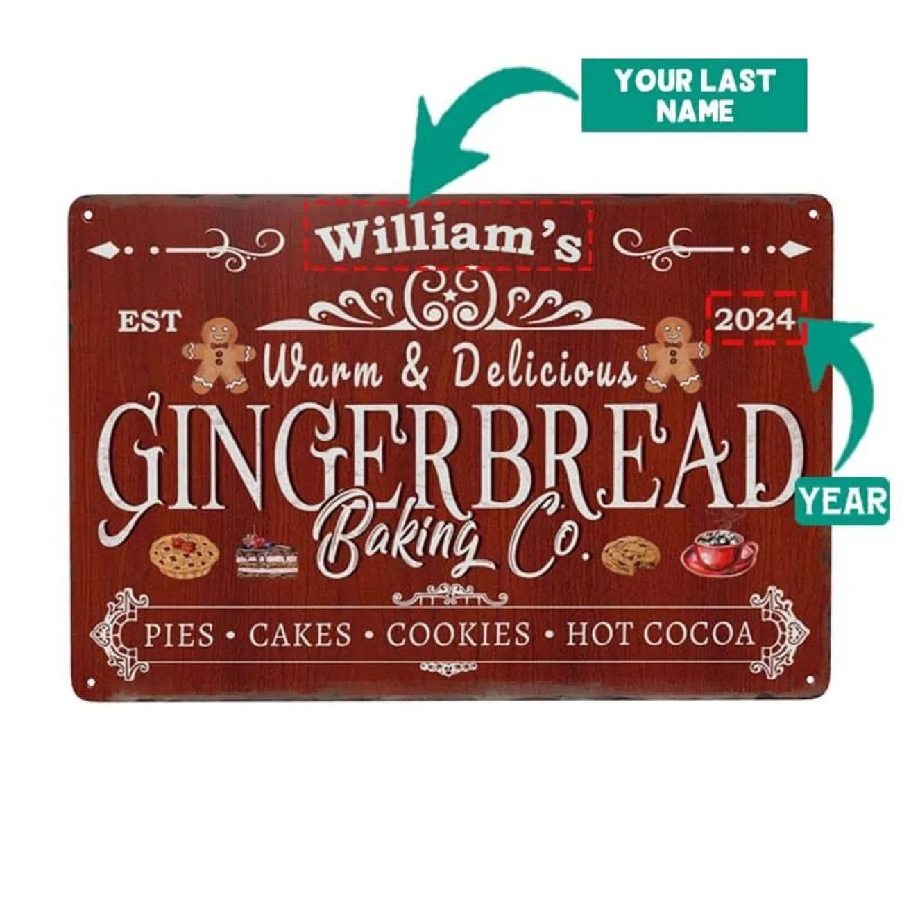 1pc Personalized Gingerbread B - огляд і ціна Kitchen With Baking Area
